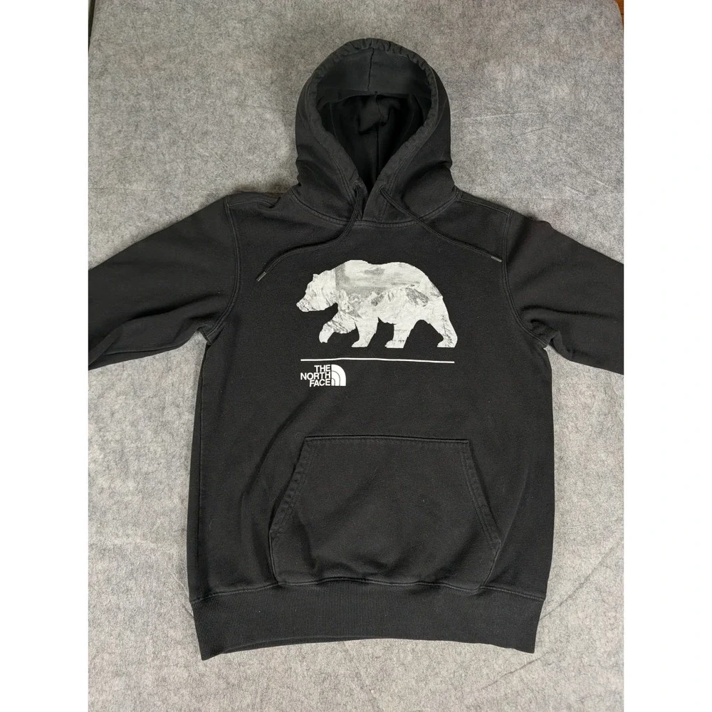 The North Face Mens Black Bear Mountain Graphic Hoodie Pullover Sweatshirt